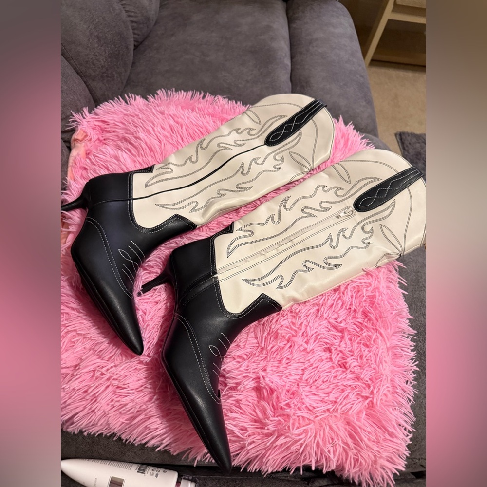 Stylish Black and White Women's Boots
